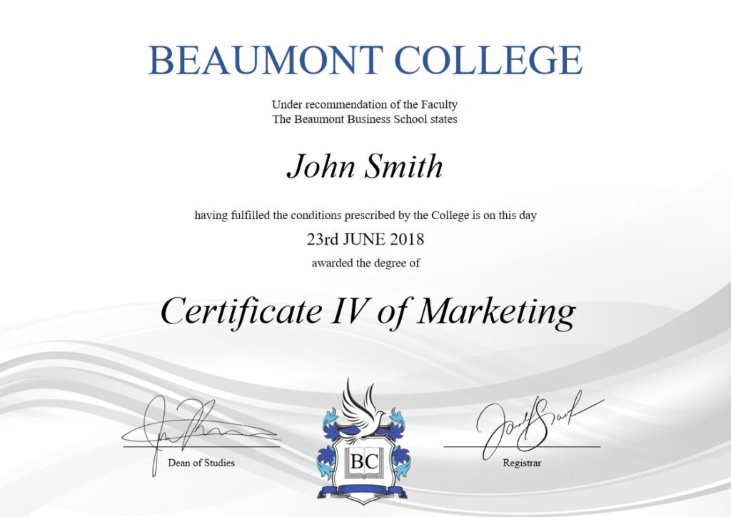 Certificate Sample